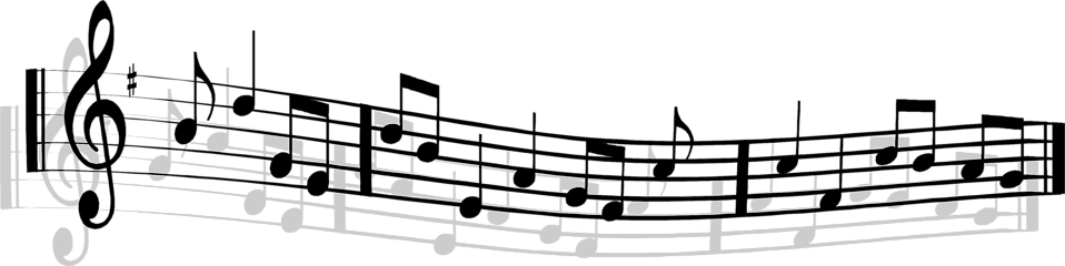 Music note banner.