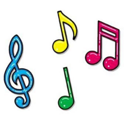 Coloured musical notes clipart
