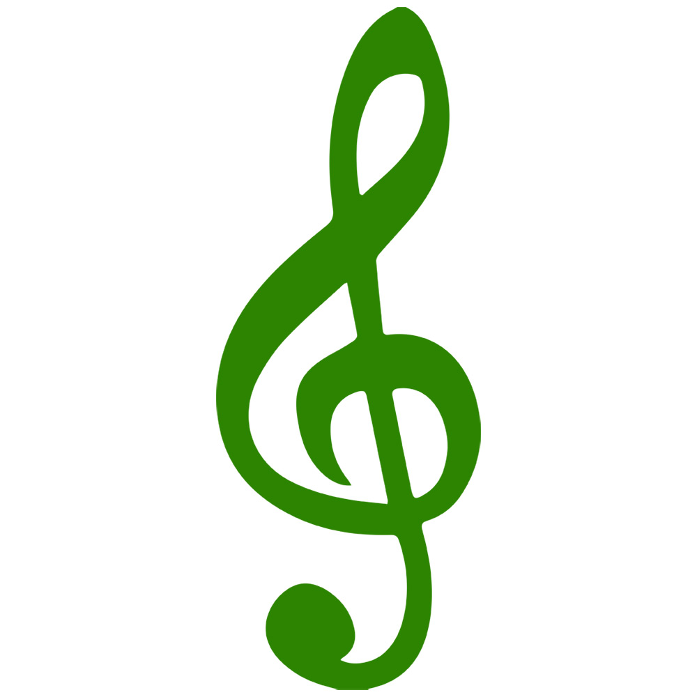 Green music note clipart