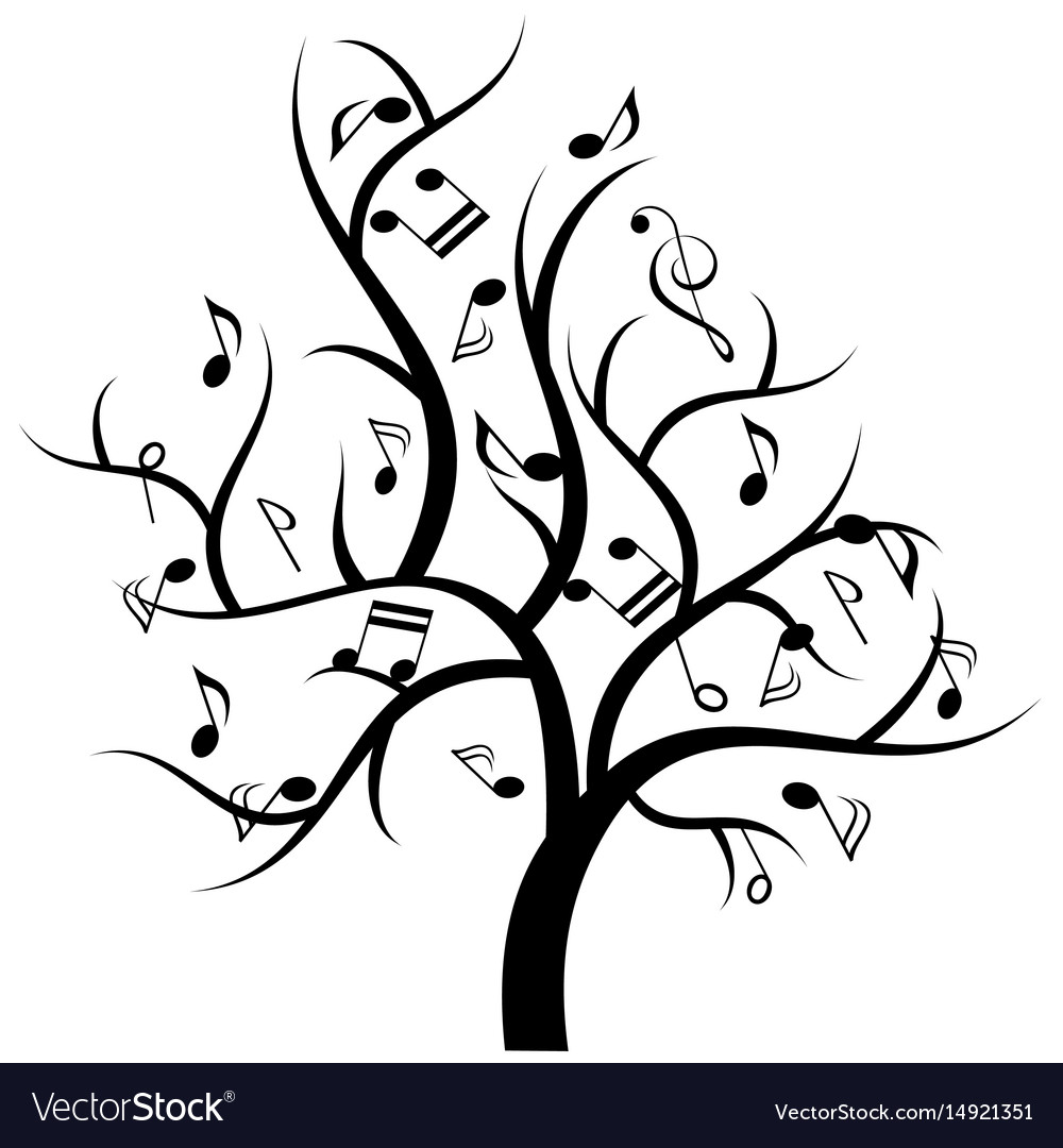 Musical tree with music notes