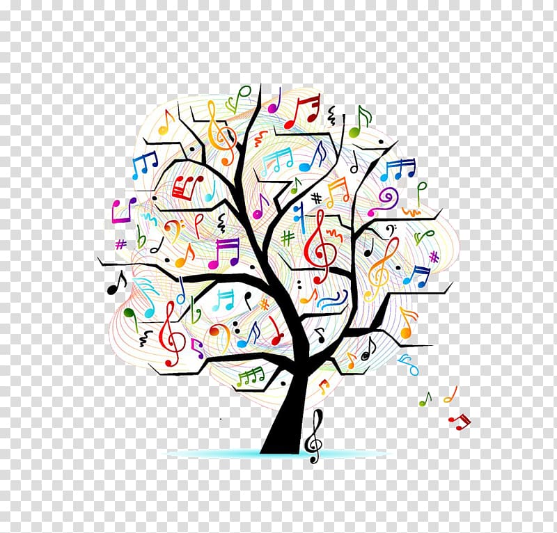 Musical note Tree Illustration, Music Book transparent