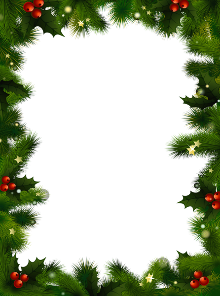 Transparent Christmas Photo Frame with Pine and Mistletoe