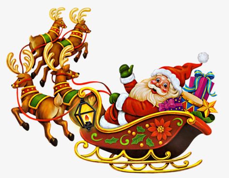 Santa clipart,santa claus,sled,elk,christmas,santa,claus