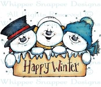 Happy winter snowmen.