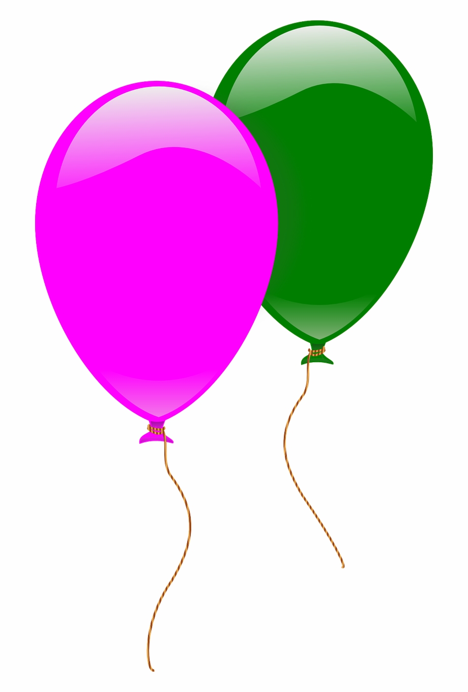Balloons Pink Green Flying Png Image