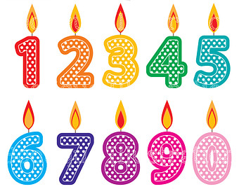 Number candle clipart.