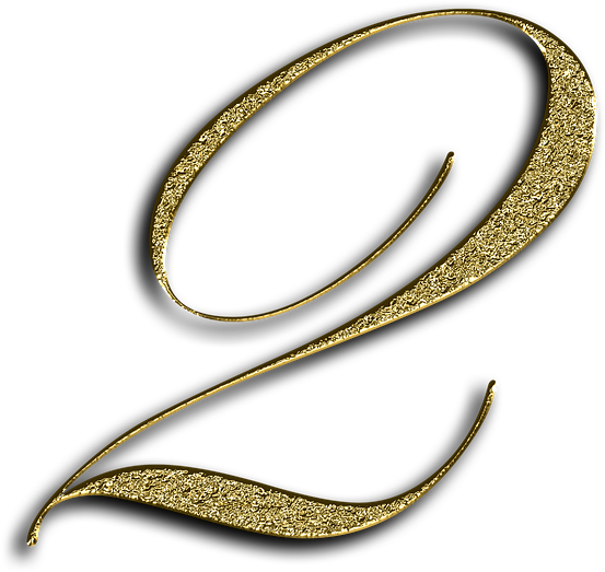 Number gold font.