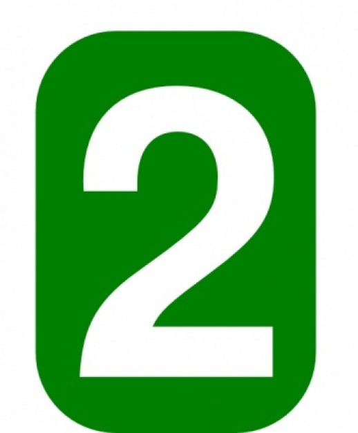 clipart number 2 green