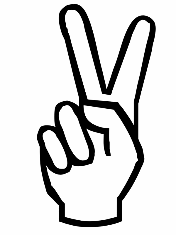clipart number 2 hand