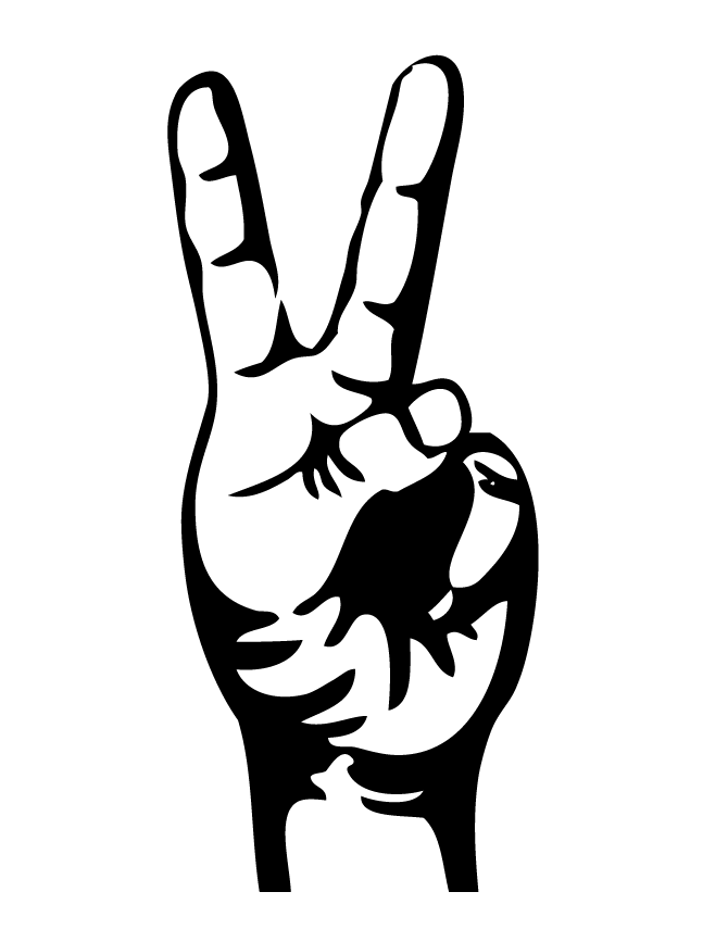 clipart number 2 hand