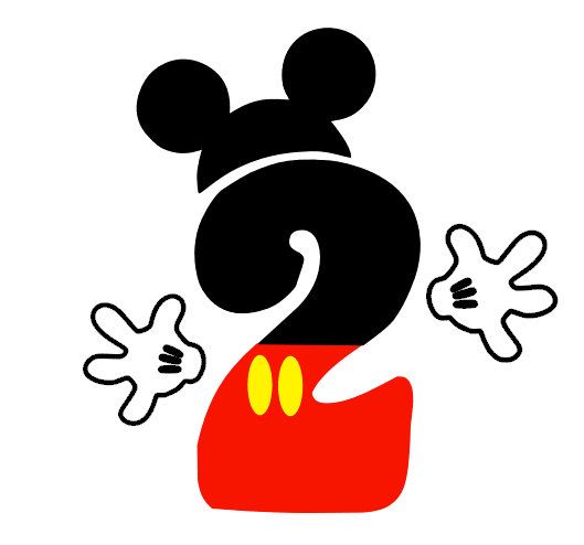 Mickey Mouse or Minnie Mouse Number iron on transfer