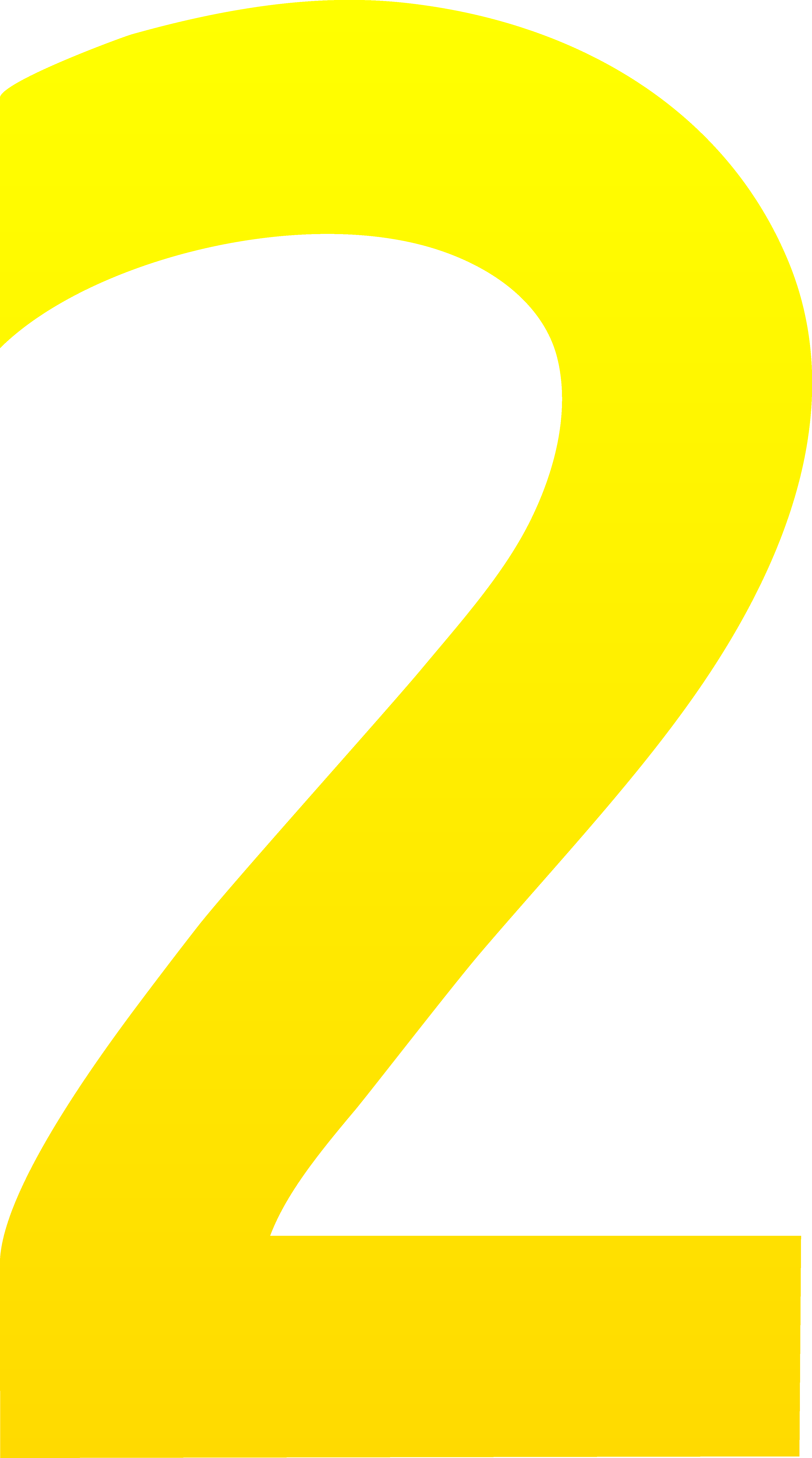 clipart number 2 yellow