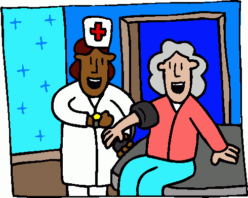 Nurse with patient.