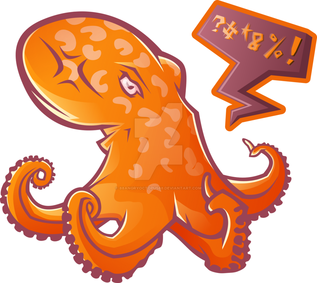 Clipart octopus angry.