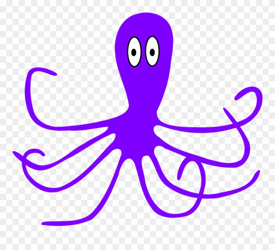 Cartoon octopus purple.