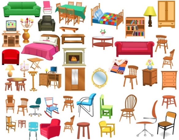 A variety of furniture clip art Free vector in Encapsulated