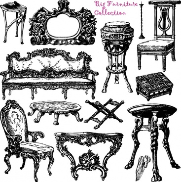 Antique furniture clip art free vector download