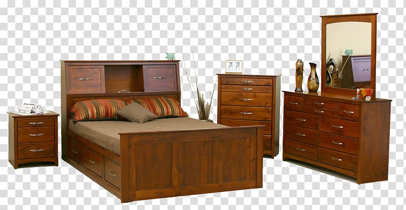 Brown wooden bedroom.