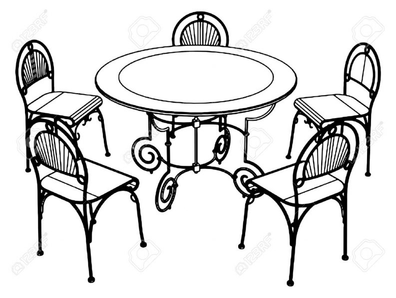 Table clipart black.