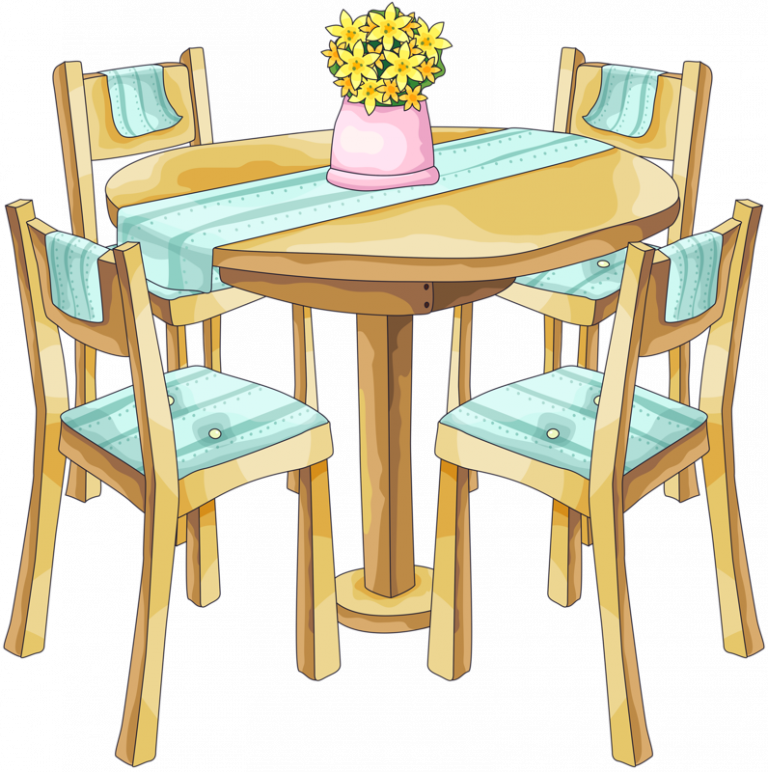 Furniture clipart dinner table, Furniture dinner table