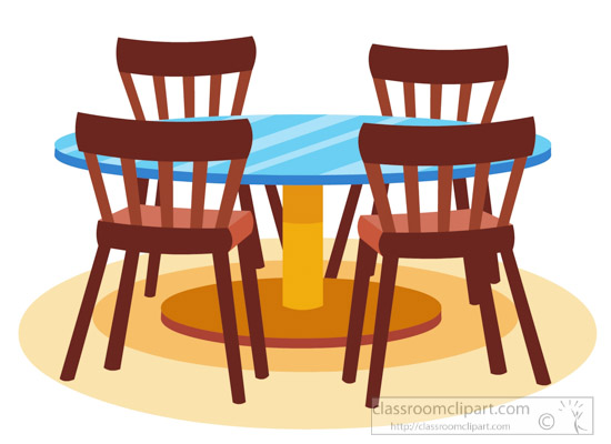 Dining table chairs furniture clipart