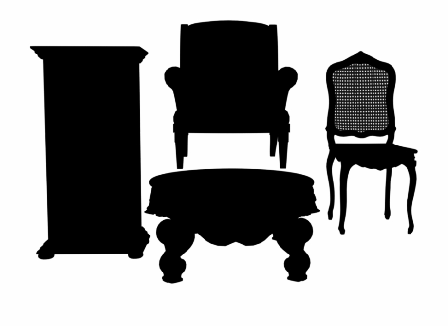 Furniture silhouette office.