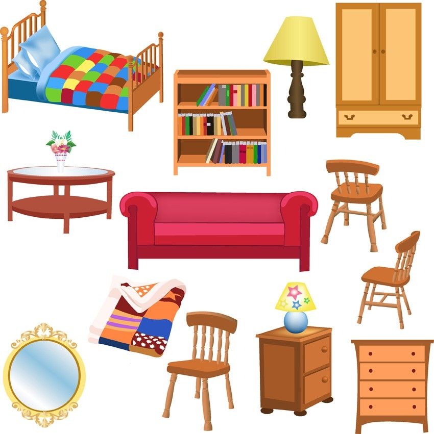 A Variety Of Furniture Clip Art Free Vector