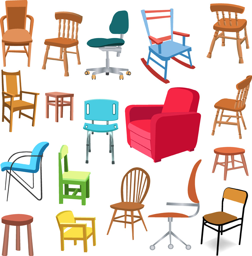 A variety of furniture clip art Free Vector