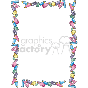 Office supply border clipart