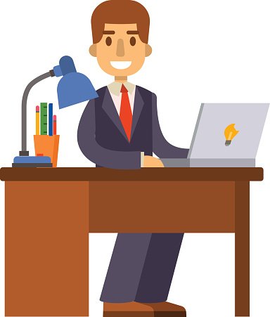 Office worker vector illustration