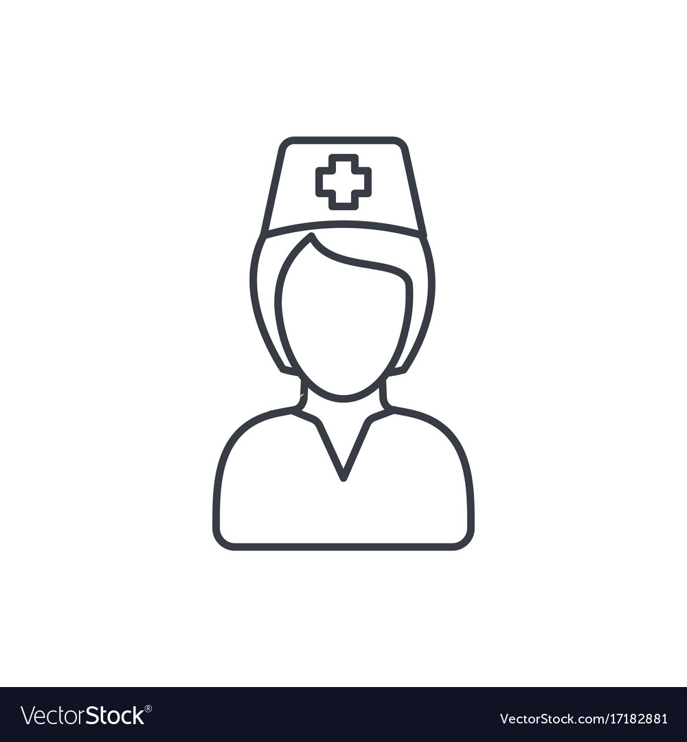 Nurse avatar doctor thin line icon linear
