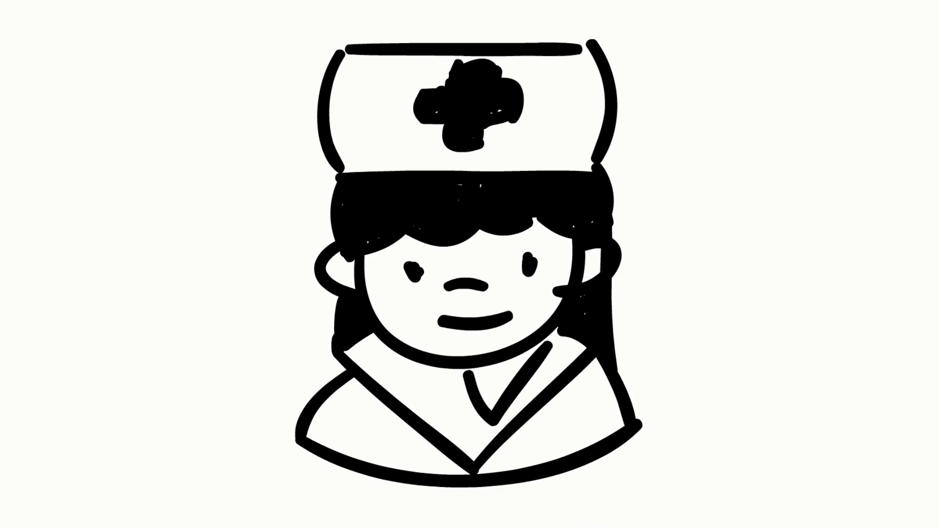 Nurse medical hospital sketch illustration hand drawn animation transparent