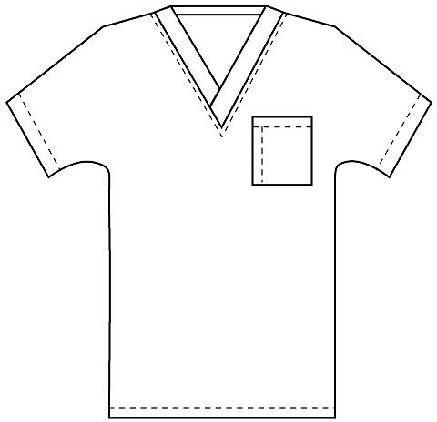 Outline Of Nurses Scrub Shirt Sketch Coloring Page