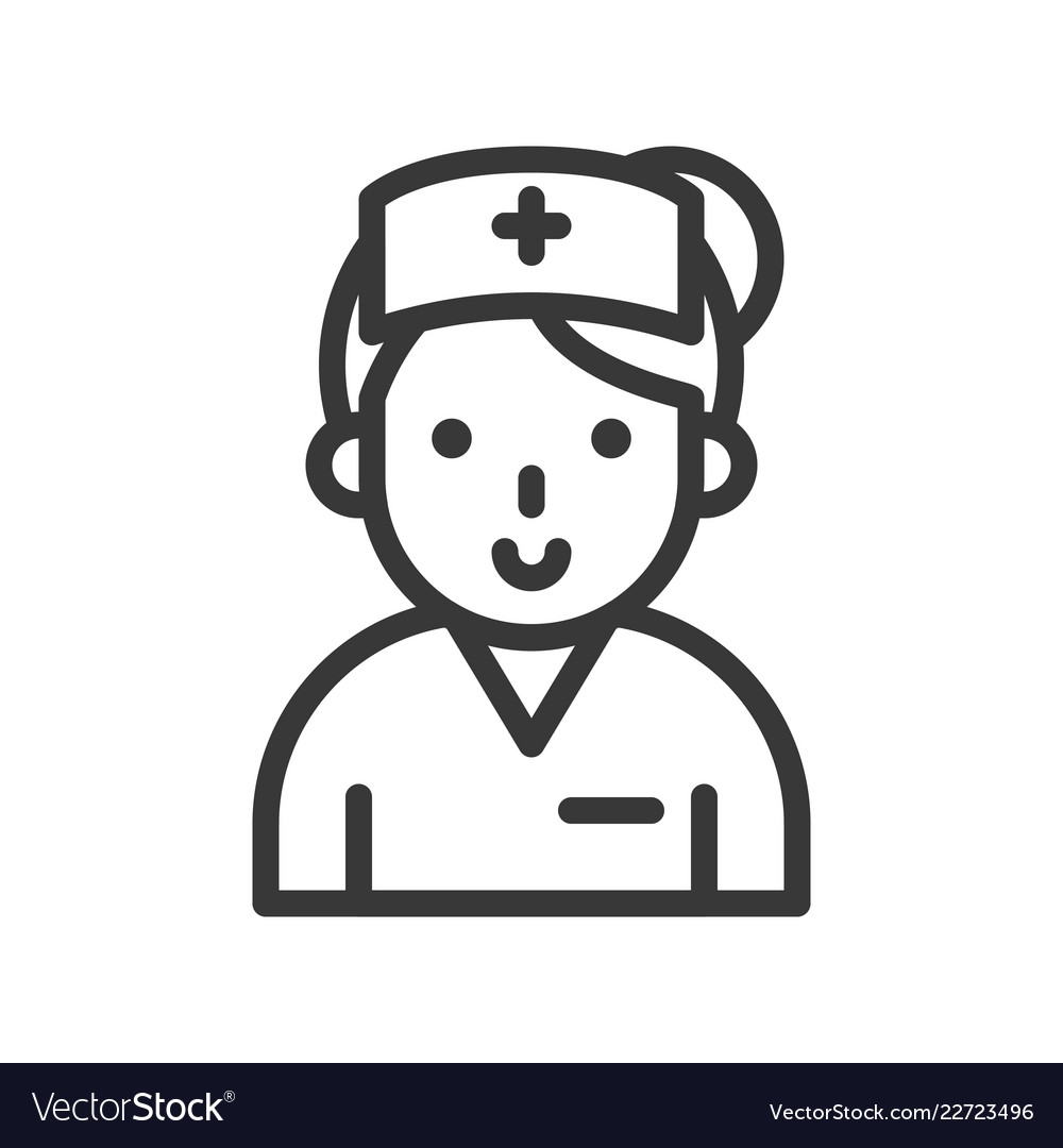 Nurse avatar simple outline icon hospital related