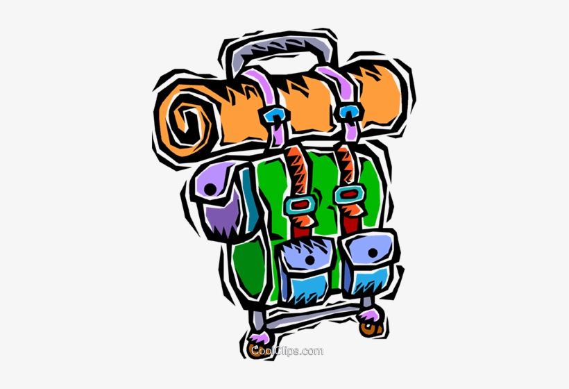 Back Pack, Camping Gear Royalty Free Vector Clip Art