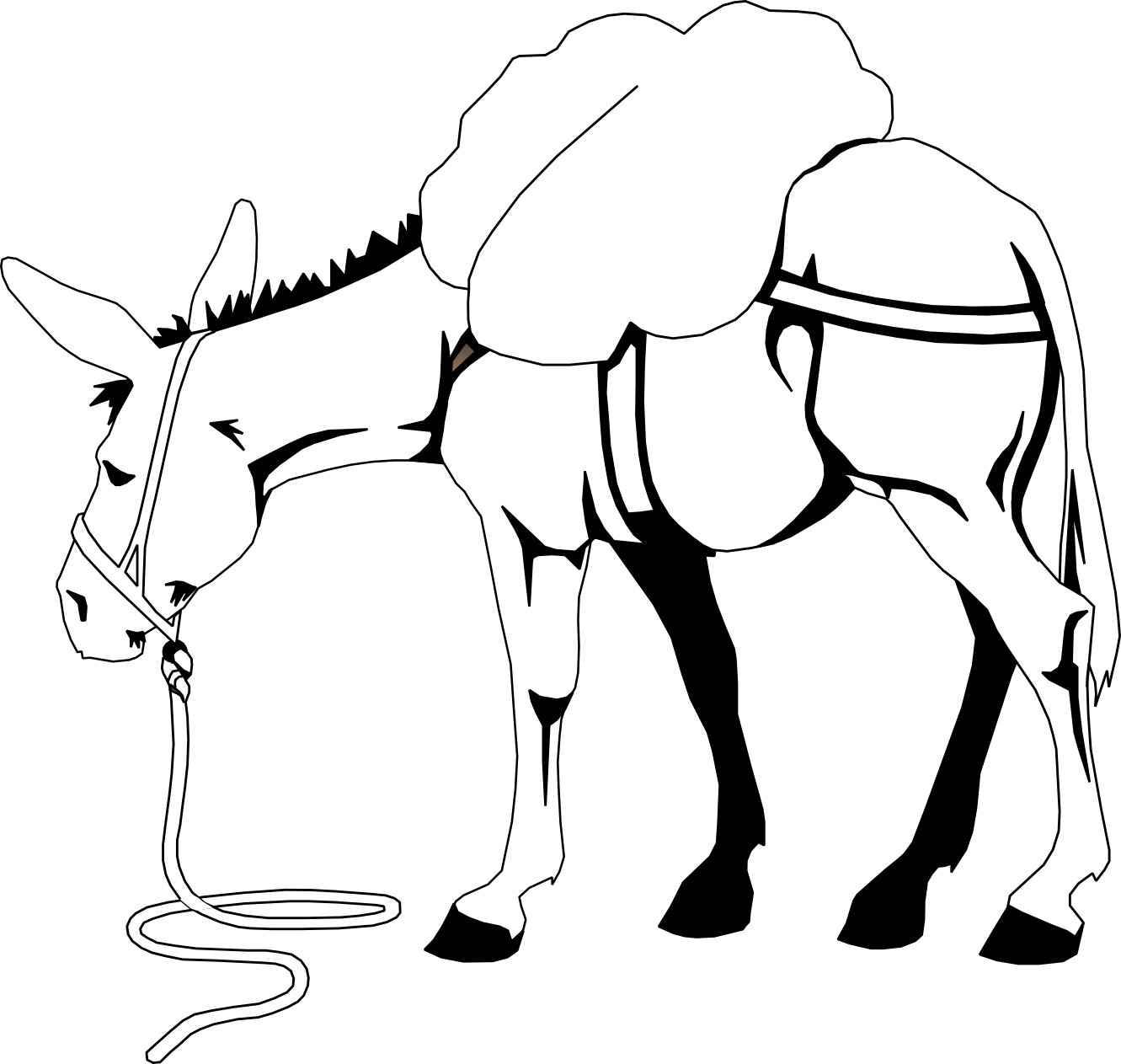 Mule clipart black and white, Mule black and white