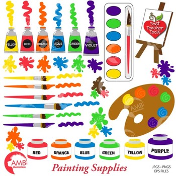 Painting supplies clipart.