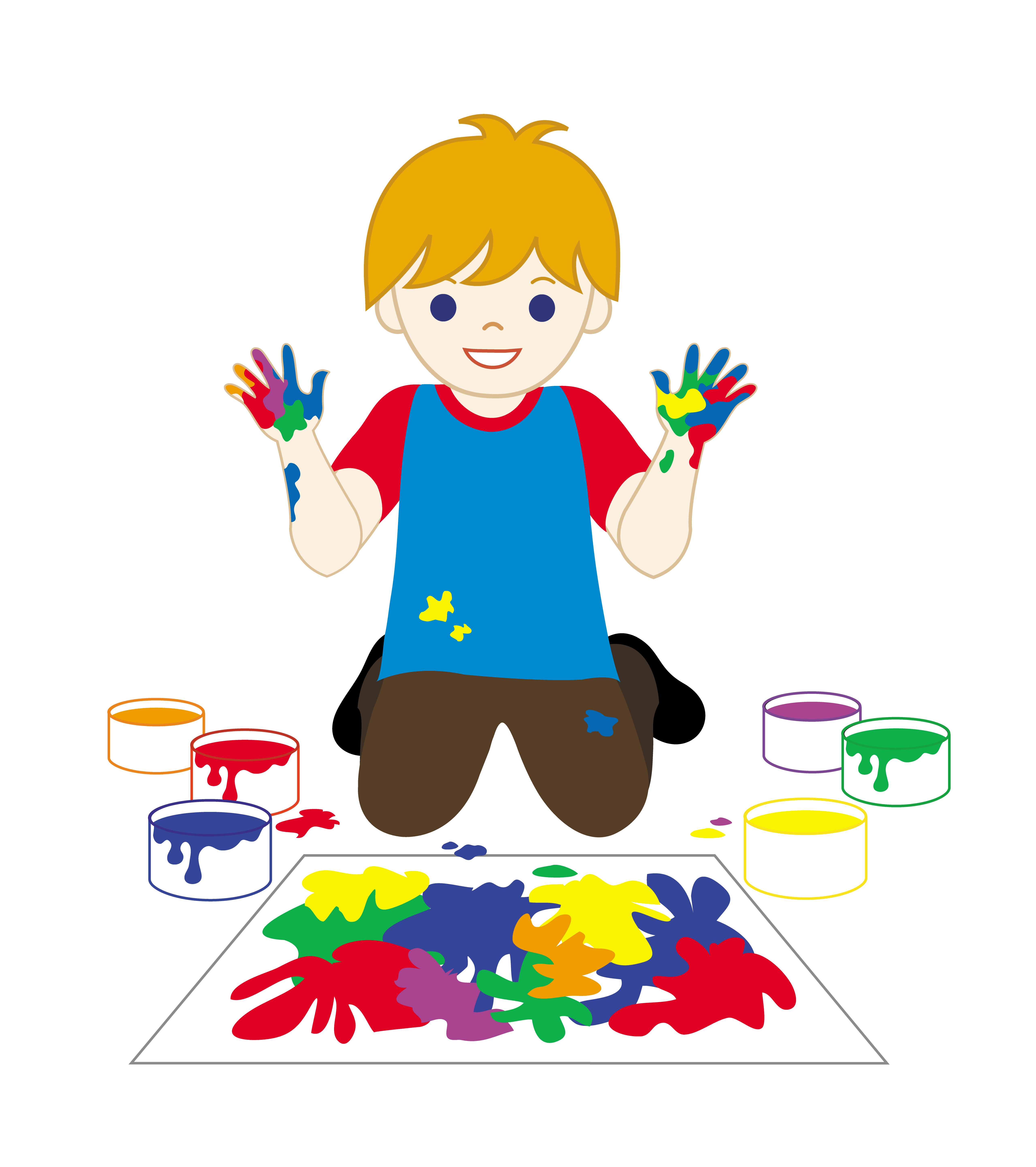 clipart painting kid