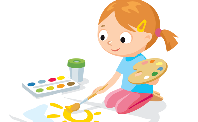 Kids painting clipart.