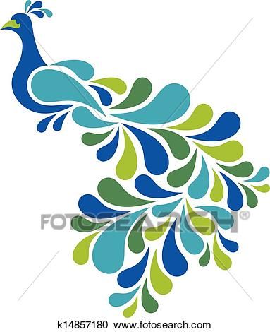Abstract peacock clipart.