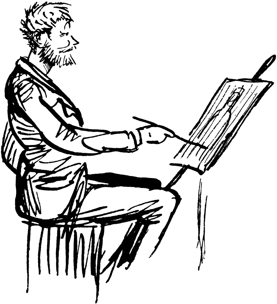Man painting clipart.