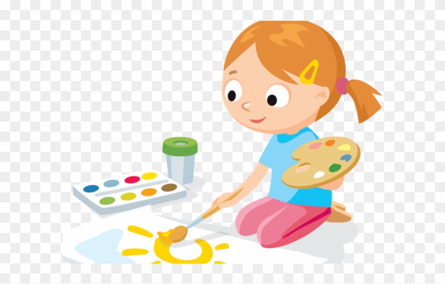 Drawing Clipart Cute Kid Painting