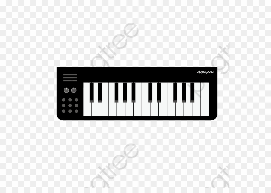 Piano keyboard cartoon.