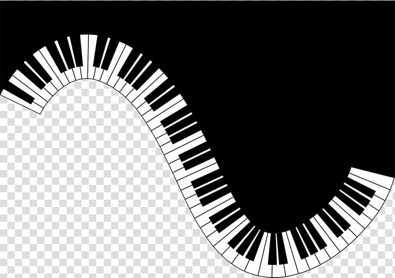 Black and gray piano illustration, Real Piano Chords Music