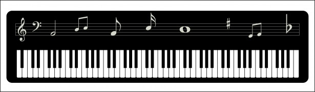 Piano Keyboard Musical Notes Free Stock Photo