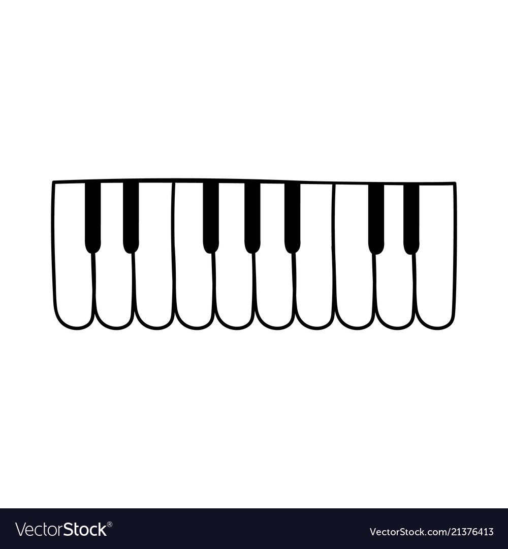 Flat piano keyboard silhouette icon