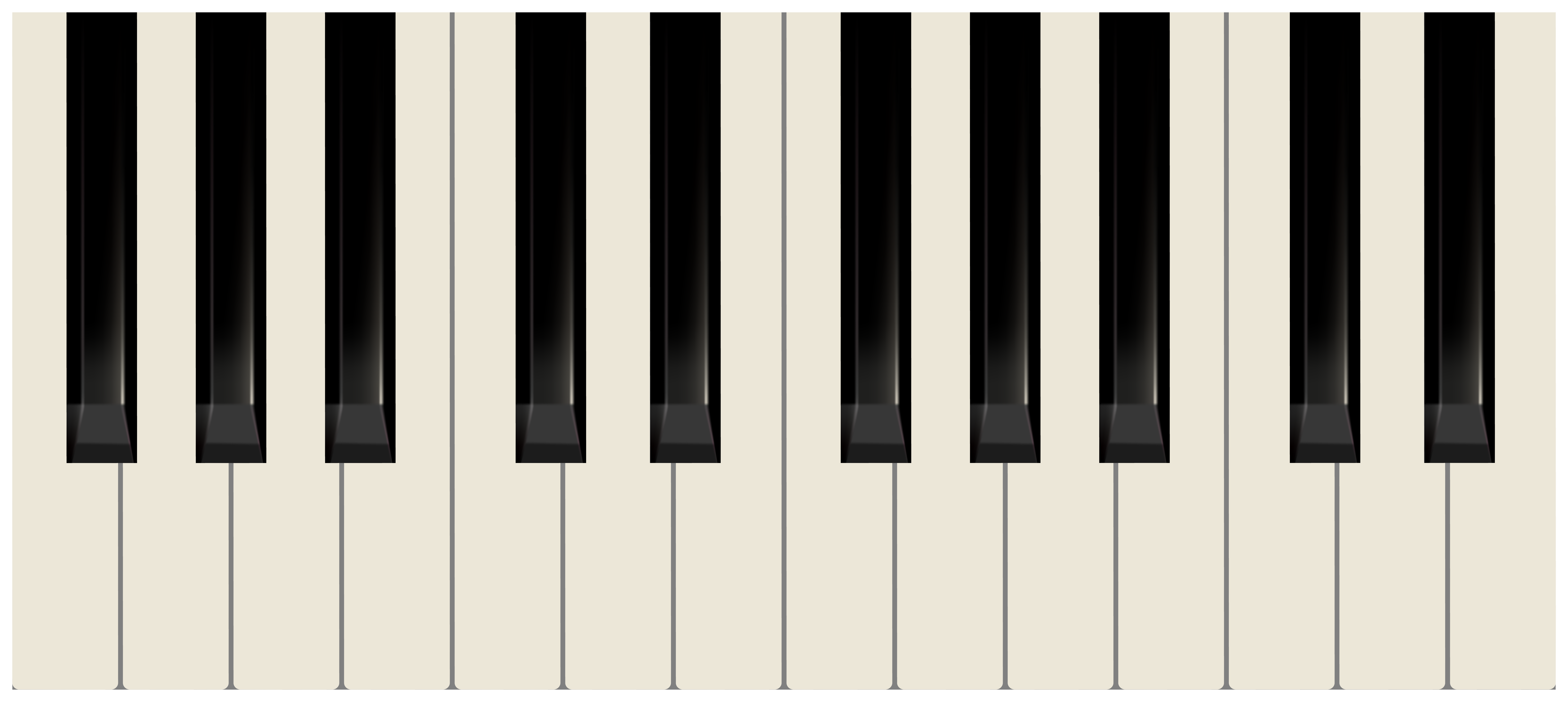 Piano keys transparent.