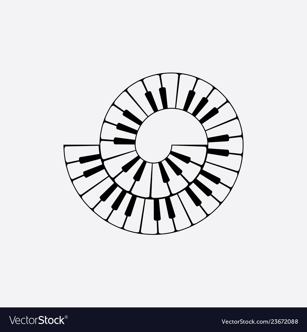 Spiral piano keyboard clipart