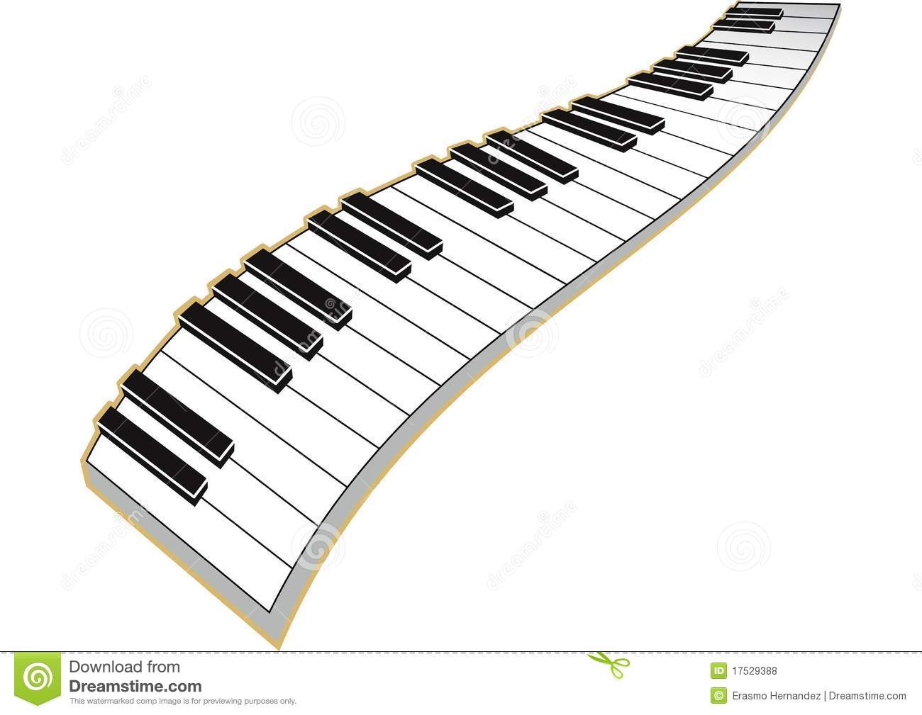 Piano keys clipart Beautiful Piano clipart wavy Pencil and
