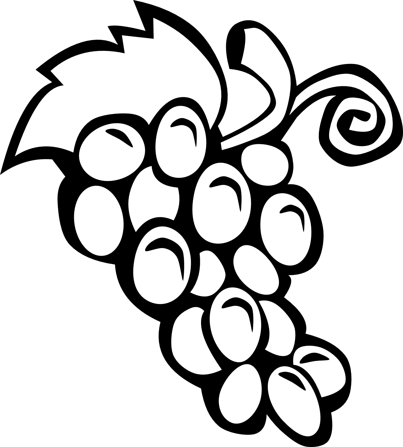 Black And White Fruit Clipart